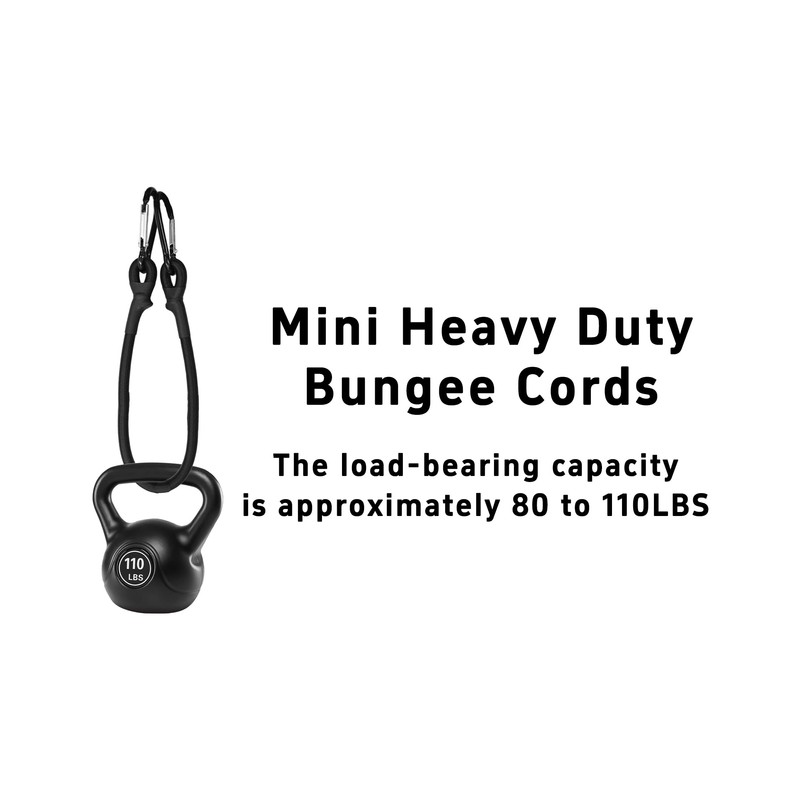 Runseaway 4Pcs 14 Inch Mini Bungee Cords with Carabiner Hooks,