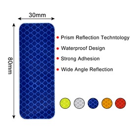25 Pcs Warning Reflective Stickers Assortment Outdoor Waterproof Reflective Tape Safety Reflective Stickers 1.2x3.25Inch Driveway Reflectors Stickers Night Visibility Adhesive Stickers