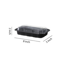 DealbyBox 400PCS Black Sushi Trays with Lids Plastic Sushi Containers Disposable Sushi Box (M)