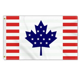 3×5 FT Canada American Flag, Large 100D Canadian USA National Outdoor Banner,Doube Side Printing America US Decor For Patio Garden With Brass Gromment