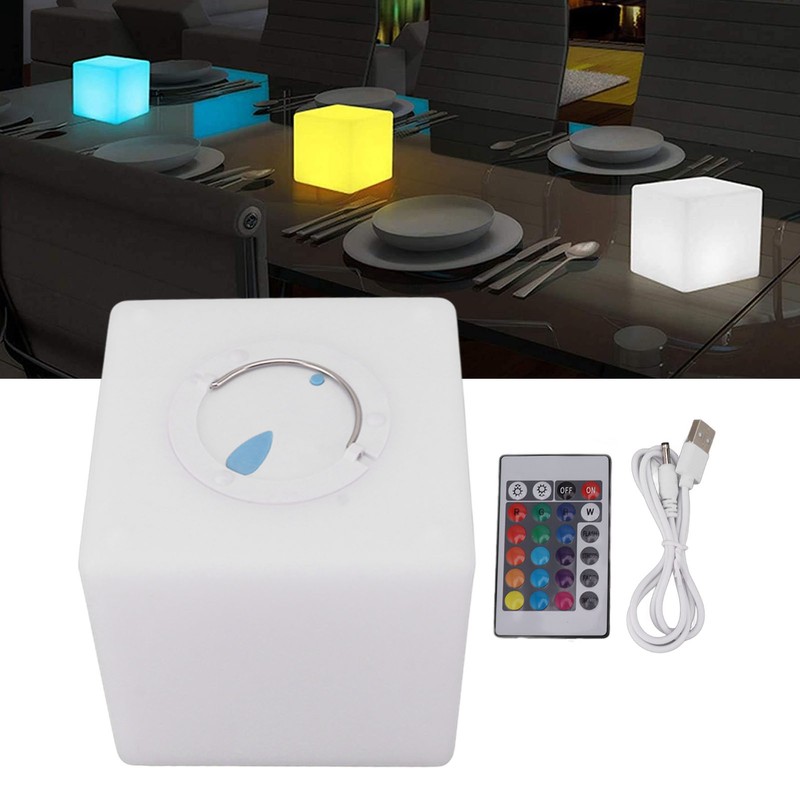 Cordless LED Cube Night Light USB Charging Cube Night Light