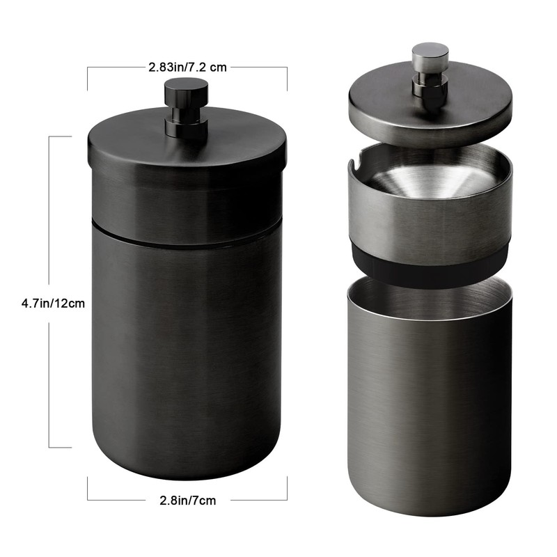 Car Ashtray with Lid Smell Proof Stainless Steel Auto Ashtrays