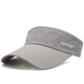 ZARSIO Sports Sun Visors Adjustable Empty Top Baseball Cap Breathable Quick Dry Golf Visor with UV Protection for Men Women (Grey)