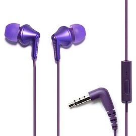 Panasonic ErgoFit - Auriculares con Cable con micrófono, 3.5 mm Jack con micrófono y Driver de Llamadas, Auriculares ergonómicos de Ajuste Personalizado (S/M/L), para teléfonos y portátiles