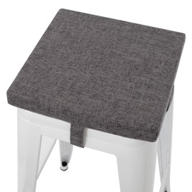 Tromlycs Bar Stool Cushion Square 12x12 Chair Seat Cushion Textured Barstool Pad with Ties, 1 Piece, 12 inches, Gray