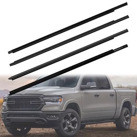Dxuekeo Window Molding Trim Outer Door Window Trim Seal Belt Compatible with Dodge Ram 1500 2500 3500 4500 5500 Truck Crew Cab 2009-2021 Replace# 55112376AH 55112377AH 55372138AH 55372139AH