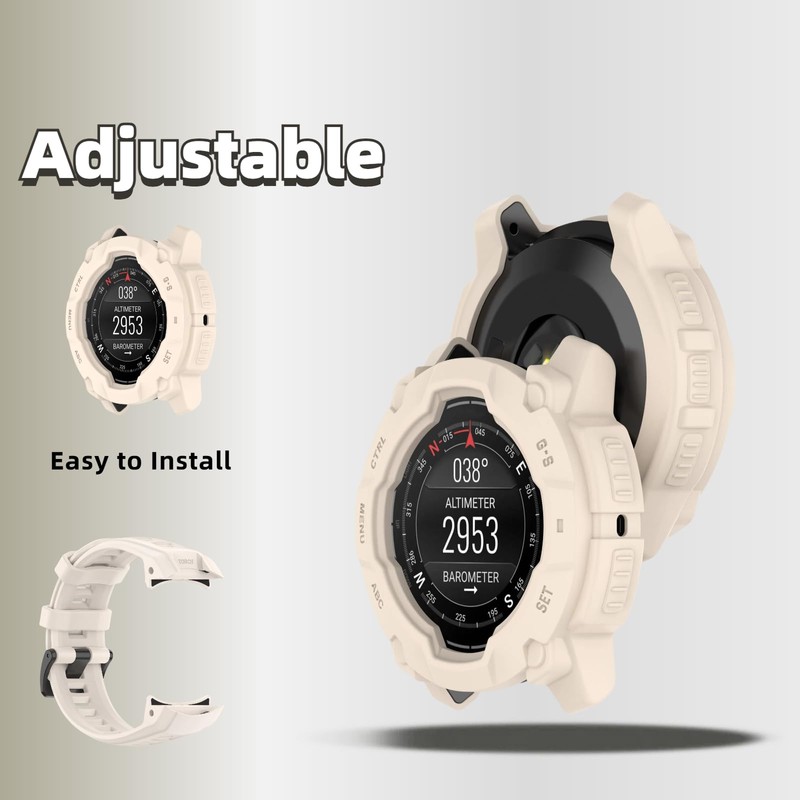 QHBAMD Silicone Watch Bands Compatible for Garmin Instinct 3 AMOLED