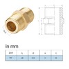 nutmanel Double Nipple, 2 x 1/4 Inch Brass Male Thread,