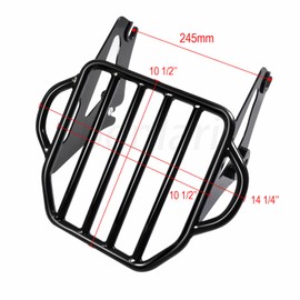 Benlari Gloss Black Detachable Luggage Rack 2-Up Mounting Rack Compatible for Harley Touring Road King Street Electra Glide 2009-2023 2021 2020 2019 2018 2017 2016 2015 2014 2013 2012 2011 2022