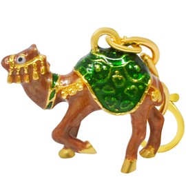 [YISHUI] （イスイ） キーホルダー 風水 キーチェーン 駱駝 お守り 長寿 財布 プレゼント 金運グッズ ビジネス 動物 装飾小物 グリーン