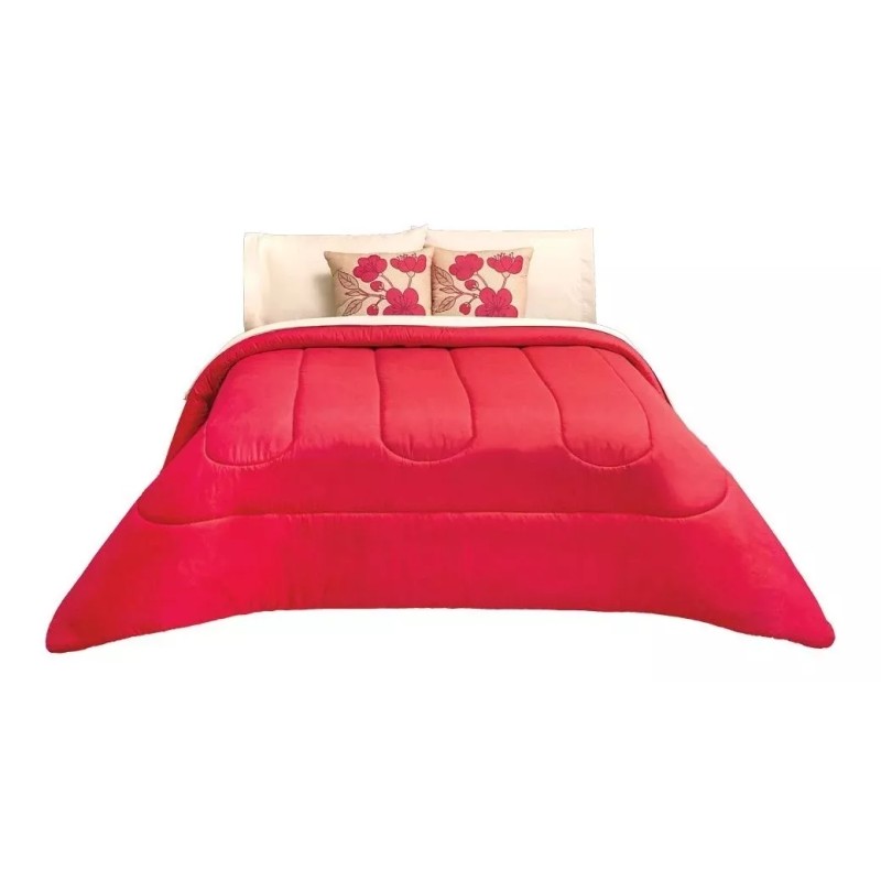 Elefantito Edredon 2 Vistas Rojo Con Sabanas Matrimonial Elefantito