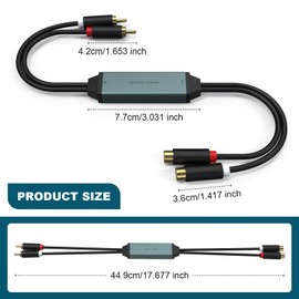 Ground Loop Noise Isolator, RCA Audio Filter, Amplifier Noise Filter for Car Audio & Home Stereo, Car Stereo Noise Suppressor Reducer Alternator, Ground Loop Isolator RCA Audio Hum Eliminator
