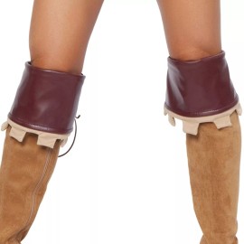 Roma Faux Leather Boot Cuffs Toppers Castle Trim Suede Medieval Costume Brown 4265B