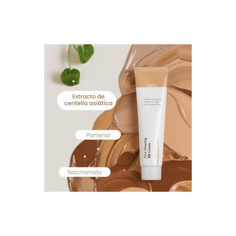 PURITO Cica Clearing BB Cream Crema BB Cobertura Natural -