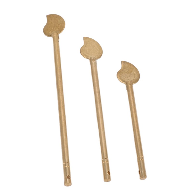 Locking Pin, 3Pcs Brass Leaf Shape Retro Style Cabinet Key