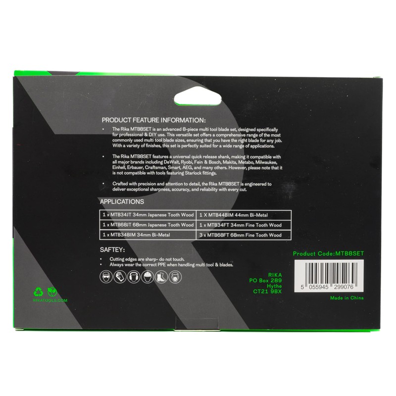 Rikä Multi Tool Blade Set 8pc MTB8SET