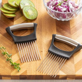 Onion Fork Stainless Steel Onion Cutter Holder, Onion Needles, Suitable for Cutting Meat, Vegetables, Fruits, etc., Stainless Steel Kitchen Tools