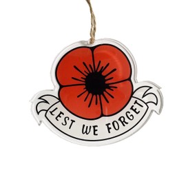 stika.co Poppy Flower Remembrance Sunday, Armistice Day, War Heroes Soldiers Armed Forces, Acrylic Decoration, Window suncatcher (Medium - 240mm x 200mm)