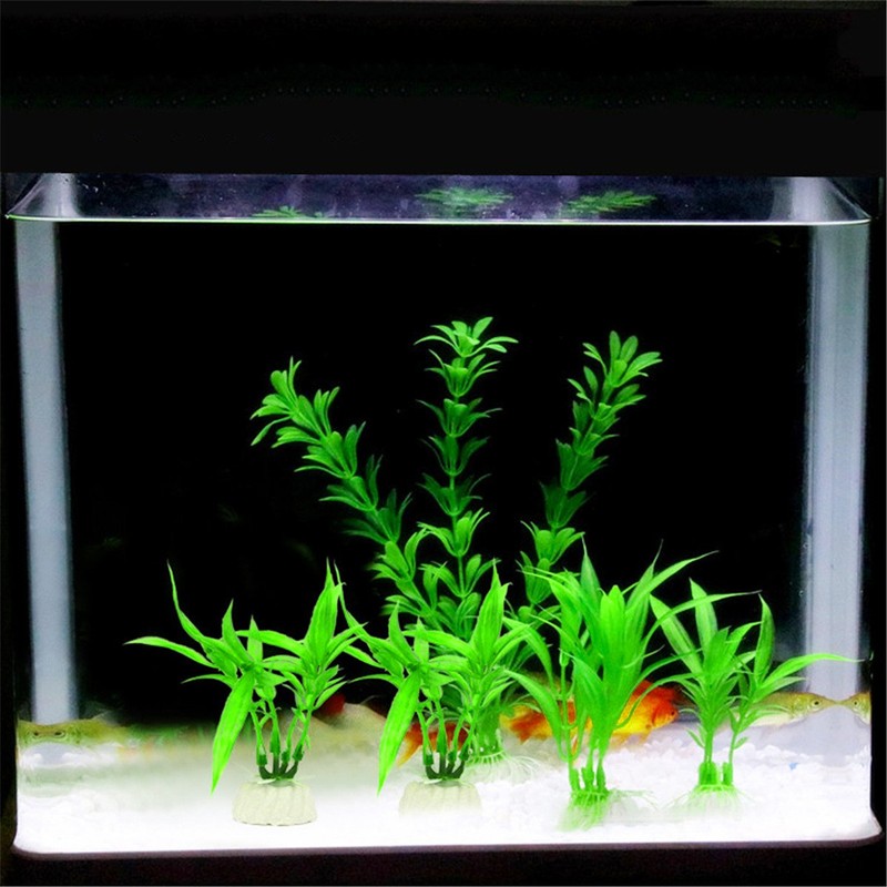 Comsun 10 Pack Artificial Aquarium Plants, Small Size 4 inch
