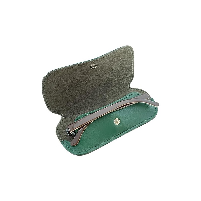 SAKAE F-20 TR700 Genuine Leather Glasses Case, green