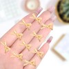 10pcs Gold Bow Small Hair Clips, Elegant Metal Bow Hairpins