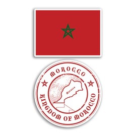 2 x 10cm Wide Morocco Vinyl Stickers - Moroccan Map Holiday Adventure Travel Country Scrapbooking Gift #78693