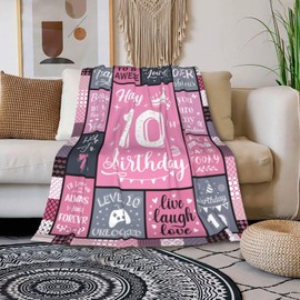 10 Year Old Girl Birthday Gifts, Birthday Gifts for 10 Year Old Girls, 10th Birthday Gifts for Girls, Birthday Presents for 10 Yr Girls, Gifts for Girls Age 10, Double Digits Birthday Blanket 60"X50"