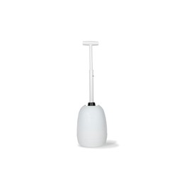 High-Efficiency Toilet Plunger with Storage Caddy, 14-inch T-Handle, 6-inch White Rubber Head