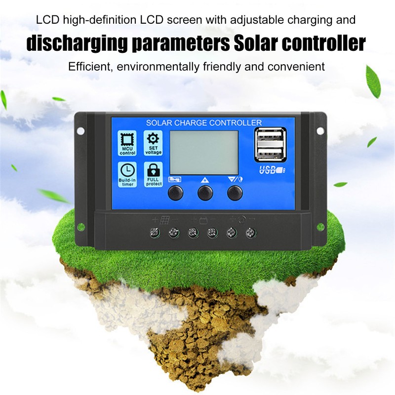 12V 24V Solar Charge Controller USB Port Overcharge Protection Solar