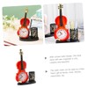 STOBAZA Violin Model Clock Pen Holder Unique Decorative Alarm Clock