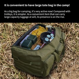 Large Military Travel Duffle Bag Tactical Camping Storage Utility Tote Bag Camping Kitchen Organizer with Deployment Cargo Bag Travel Sports Equipment (Army Green, Large 25.59"x13.78"x13.78")