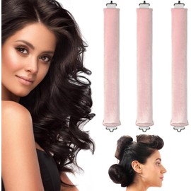 WADY Hair Curling Flexi Rod Magic Hair Rollers de Algodón Rodillas de Rizador de Cabello de Torsión Suave, Sin calor Peinado Rizado, Conjunto Flexible Autosostenido para Niñas, Mujeres, Damas, Niños (Rosa)