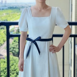 SYAYA Womens Bow Tie, Ladies Self Tie Long Bowtie - Ribbon Choker for Lady Uniform or Cosplay T-shirt for Graduation W-B-T1 (Black)