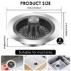 2 Pack 3 in 1 Kitchen Sink Drain Strainer,Pop Up