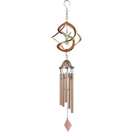 Red Carpet Studios Cosmix Copper Wind Spinner and Chime, colibrí