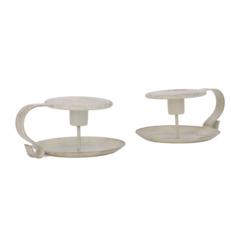 2pcs Taper Candle Holders Simple Antique Finish Iron Candle Holder