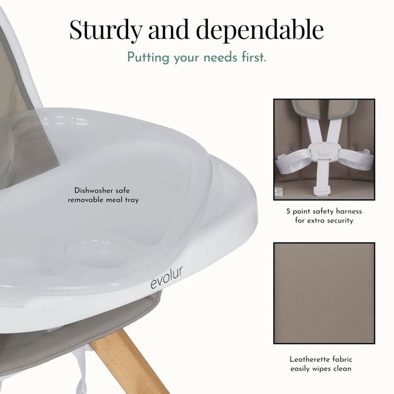 Evolur Zoodle 2 in 1 Convertible Baby High Chair in