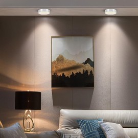 Lampara de Techo LED 4 Piezas,SILAMPDI 15W 4000K 12cm Plafones para Techo Interior,Lamparas de Techo Para Interior de Casas Aluminio Blanca,Lampara LED Techo para Salas,Baño,Dormitorios,Cocina