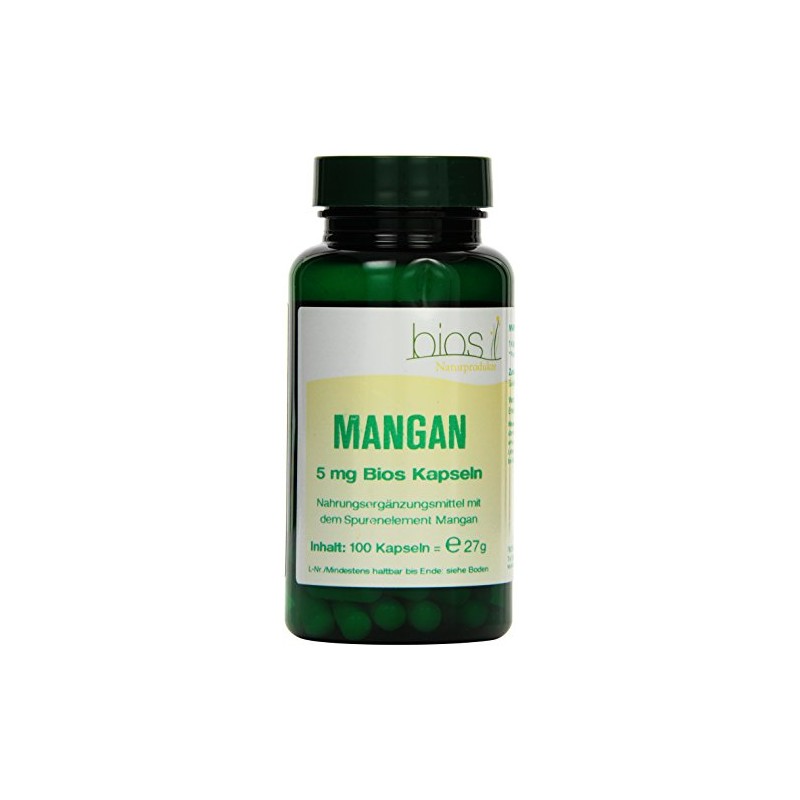 Organic Manganese 5 mg, 100 Capsules, 1 Pack (1 x