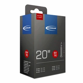 Schwalbe SV7C Extra Light Bicycle Inner Tube 40/60-406 EK 40 mm, Black, 20 x 1.75-2.35 Inches SV40 mm