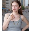 Boho Long Gold Necklaces for Women Irregular Natural Stone Bead