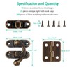 Gizhome 25 Sets Antique Right Latch Hook Hasp and 50