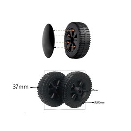 Armastuse Pack of 2 Plastic Grill Wheels, Grill Wheel Replacement Parts, 6 Inch Grill Wheels for Gas Grills and Other Brands, Black