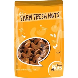 Dry Roasted Dark Cashews with Himalayan Salt (2 Lbs) - Dark Oven Roasted to Perfection in Small Batches for Added Freshness - Super Crunchy - Farm Fresh Nuts Brand