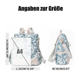 Women's Waterproof Anti-Theft School Backpack Shoulder Bag, Fashion City Backpack Daypack for School Travel Work Shopping, Black print