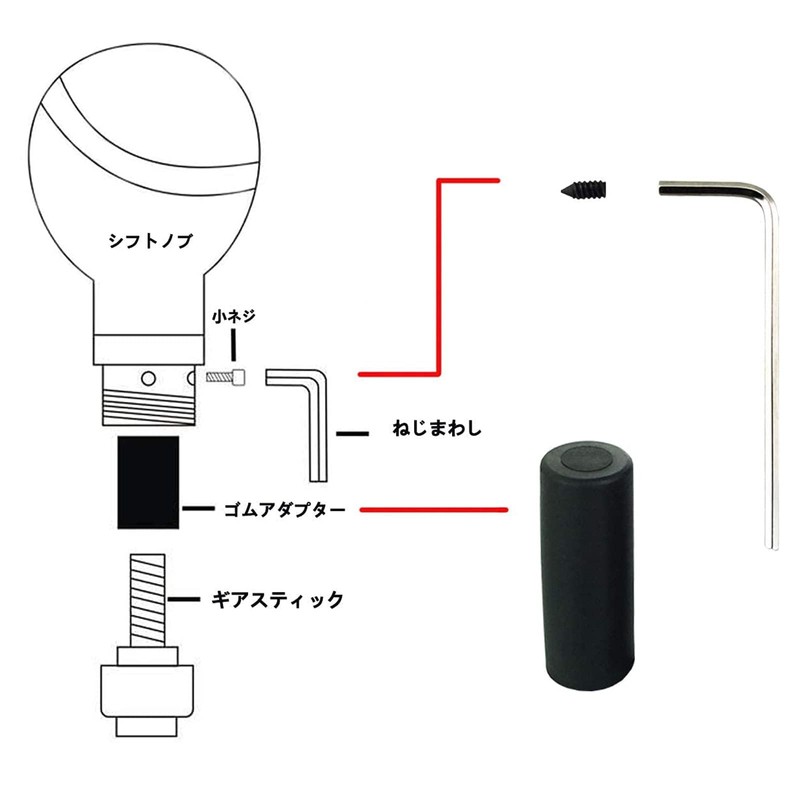 Lunsom Button Shift Knob Aluminum Shift Lever Metal Shift Knob
