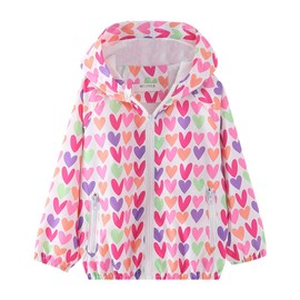 WELAKEN Jacket for Girls Kids & Toddler Girls' Heart Rain II Little Girls'Waterproof