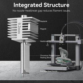2.0 Upgrade A1/A1 Mini Hotend 0.2mm Stainless Steel Nozzle Fast Speed&High Temp Integrated Structure Hot End Replacement with Silicone Cover Compatible with Bambu Lab A1/A1 Mini 3D Printers-2PCS