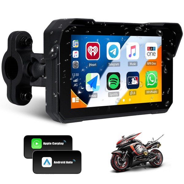 SIXTOP Motorcycle CarPlay Screen with Wireless Apple Car Play Android