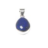 Teardrop Afghanistani Lapis Lazuli Sterling Silver 925 Gemstone Pendant -